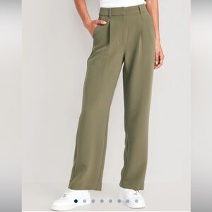 Olive Green Extra High-Waisted Taylor Wide-Leg Trouser Suit Pants